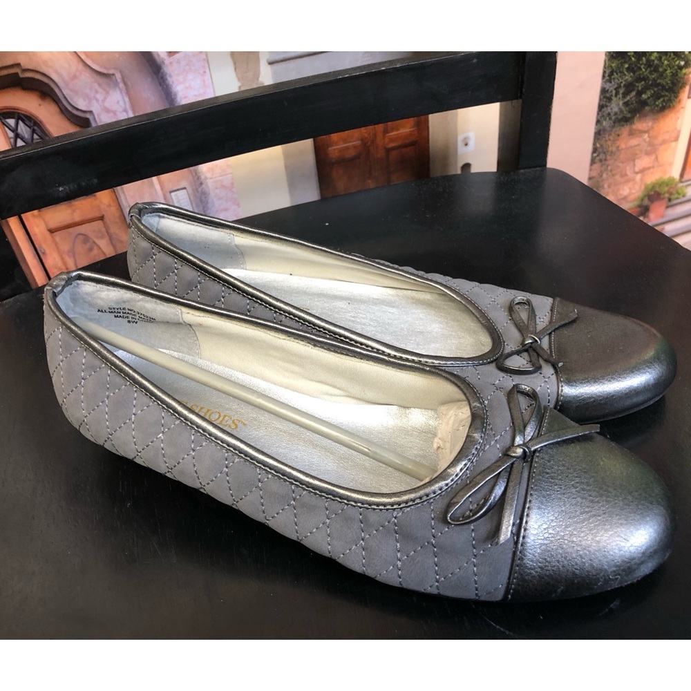 Annie Shoes Gray Ballet Designer Flats
